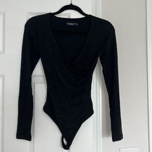 Abercrombie & Fitch Soft A&F Cozy black long sleeve body suit